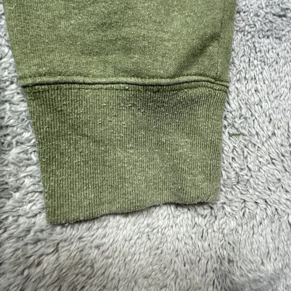 The North Face Hoodie Men's M Army Green w/ Orange Half Moon Logo Outdoor Hood